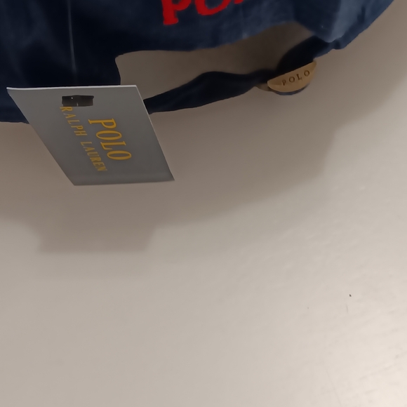 POLO RALPH LAUREN MEN'S NAVY BLUE ALL OVER LOGOS CAP HAT OSFA MSRP $49 BRAND NWT - Picture 2 of 7